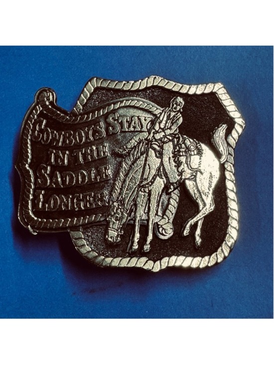 The Great American Buckle Chicago Other - Vtg The Great American Buckle Co Chicago Cowboys Stay in the Saddle Longer 1980